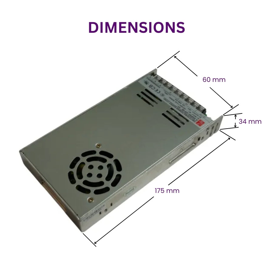 Switchable Power Supply – LED LRS-350-12 12V 29A 350W for LED Light Strips, 3D Printers, CCTV & More – Efficient LED Light Power Supply