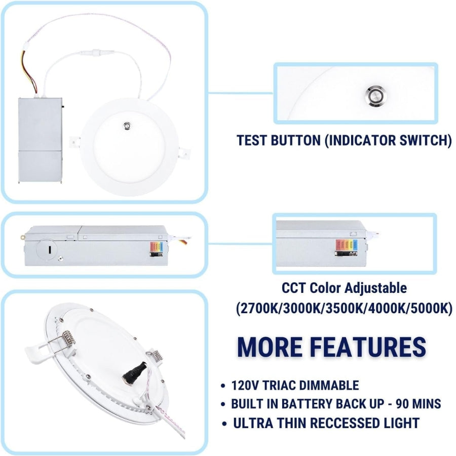 Diagram of a recessed light fixture with labeled features on a white background at fliptoled