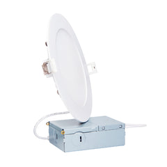 LED downlight fixture on a white background, led wafer, disk light fixture at fliptoled 