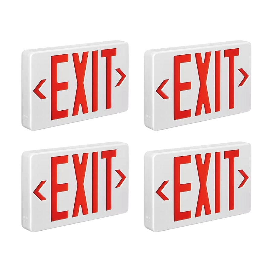 Wet Location Red Exterior Weatherproof Outdoor LED Exit Sign with 90 Minutes Battery Backup AC 120V/277V UL Listed