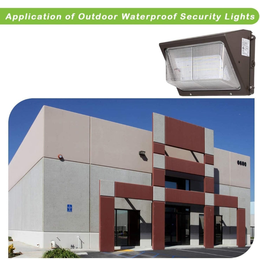 120W LED Wall Pack Light, 15,600 Lumens, 5700K Daylight, IP65 Waterproof, Optional Photocell, DLC Listed, 100–277V Commercial Outdoor Fixture, Replaces 400W MH – 5 Year Warranty