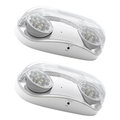 Outdoor Rated High Output White LED Emergency Light (Bug Eyes) with Battery Backup, Wet Location Listed, 90-Minute Minimum Capacity, 120V-277V | 2 Pack