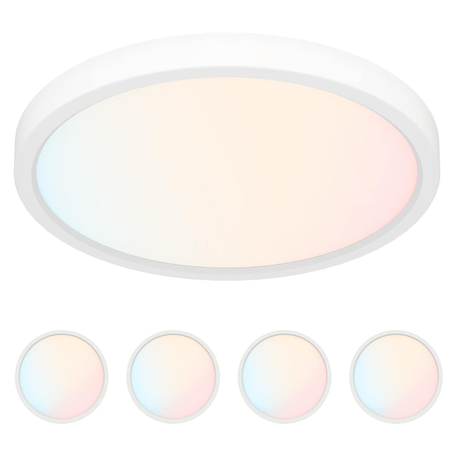 Ceiling light fixture with color temperature options displayed below on a white background at fliptoled
