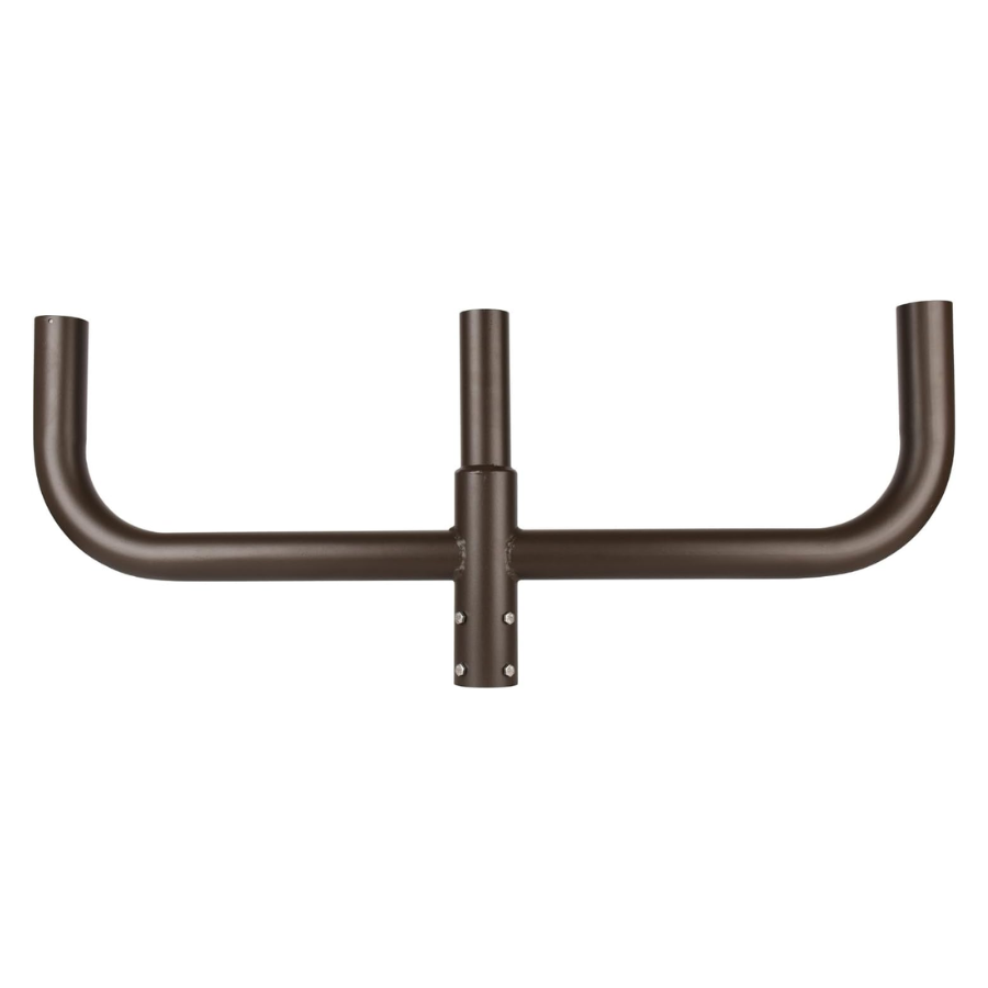 Brown metal bracket on a white background
