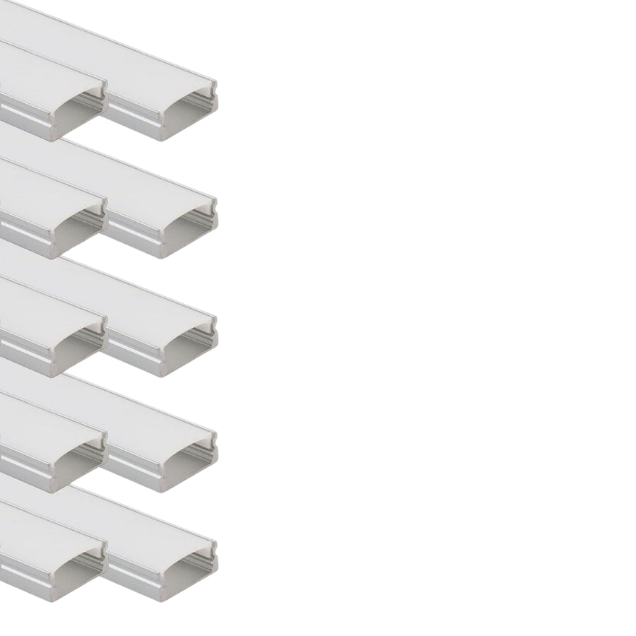10Pack 6.6FT/2M LED Channel Aluminum U Shape Silver LED Strip Diffuser Channel with Milky White Cover Easy Installation U1SW WW 2M