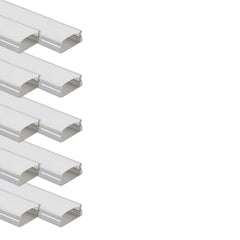 10Pack 6.6FT/2M LED Channel Aluminum U Shape Silver LED Strip Diffuser Channel with Milky White Cover Easy Installation U1SW WW 2M