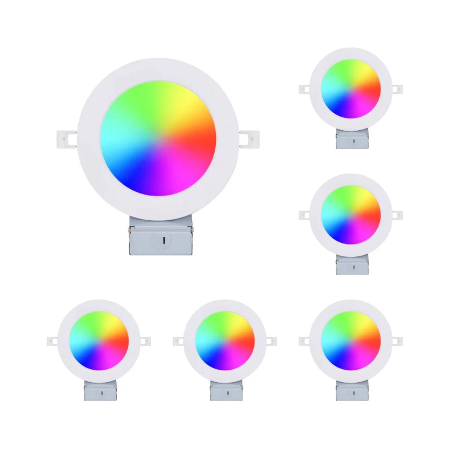 4 Inch Smart Recessed Lighting – 9W RGBCW Color Changing LED Downlight with Tuya Smart App & Voice Control