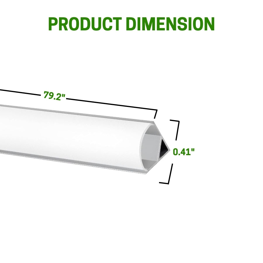 aluminum led channel for led strip lights​ Measurement chart of a product with dimensions labeled