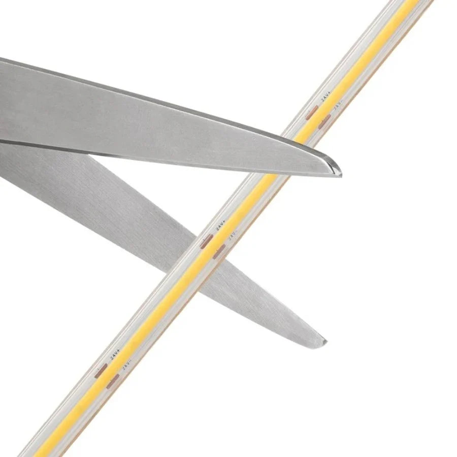 Close-up of a pair of scissors with yellow handles on a white background