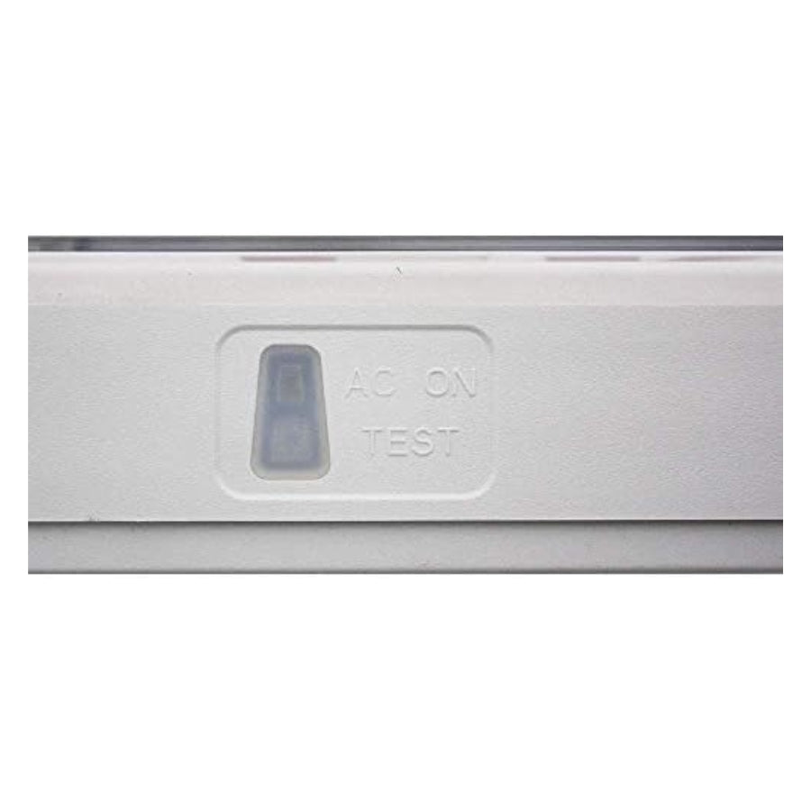 Electrical panel with 'AC ON TEST' label on a white background