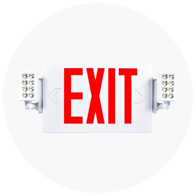 Red 'EXIT' sign on a white background at fliptoled 