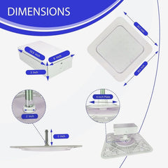Diagram showing dimensions of a gas station led canopy light​ 200w with labeled measurements.