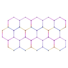 Hexagonal grid with colorful edges on a white background, hexagon led garage light​ at fliptoled 