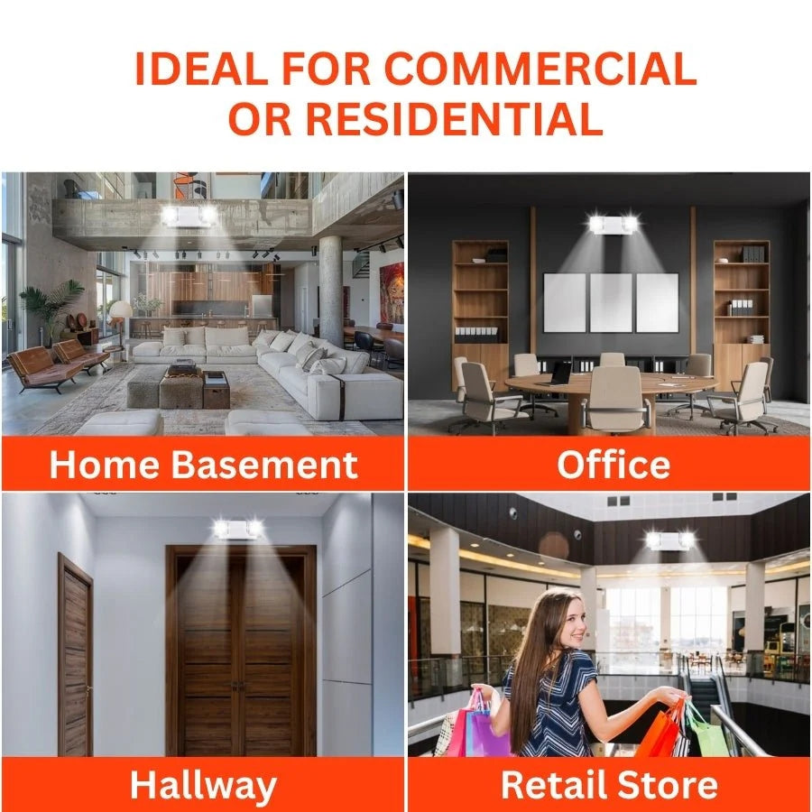 Lighting solution ideal for various indoor settings including home basement, office, hallway, and retail store.
