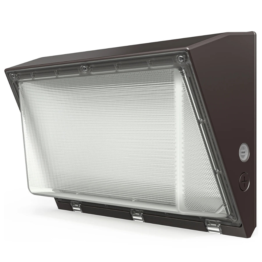 led semi cutoff wall pack fixture on a white background