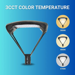 Street light with 3CCT color temperature options on a blue background