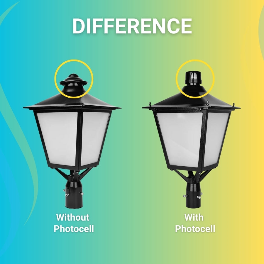 120W LED Dusk-to-Dawn Outdoor Post Light, 3000K Vintage Style – FlipToLed