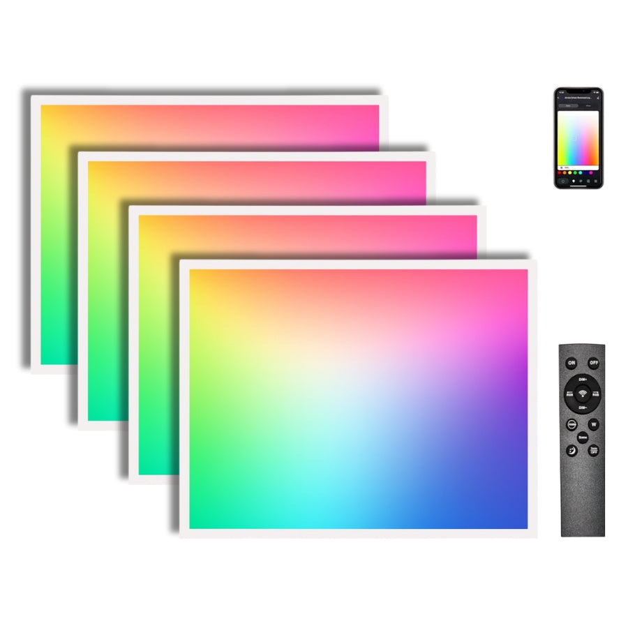 4 pack rgb led panel light at fliptoled 