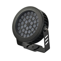 Black LED light fixture on a white background