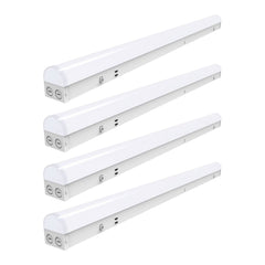 Four white LED light strips on a white background, suspended ceiling light fixtures at fliptoled 