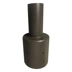 Bronze-colored metal tool with cylindrical design on a white background