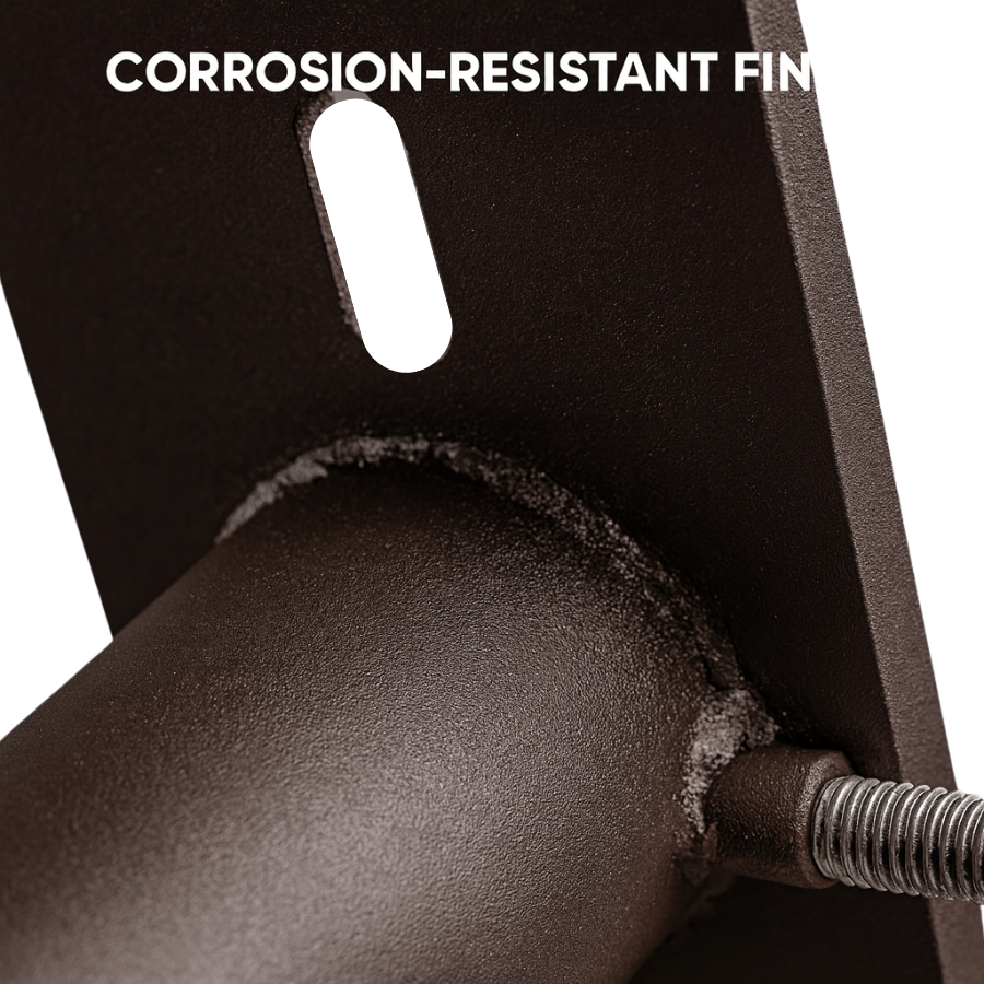 Close-up of a corrosion-resistant fin with text overlay on a white background