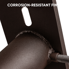 Close-up of a corrosion-resistant fin with text overlay on a white background