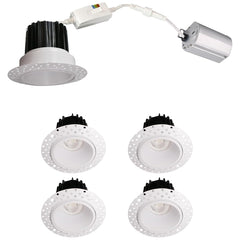 trimless recessed downlight​ ceiling lights with black trim on a white background